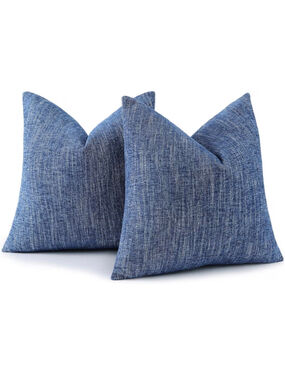 NEW Set of 2 Chenille Denim Throw Pillow Covers 16x16